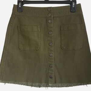 Y2K Madewell Olive Green Denim Mini Skirt.